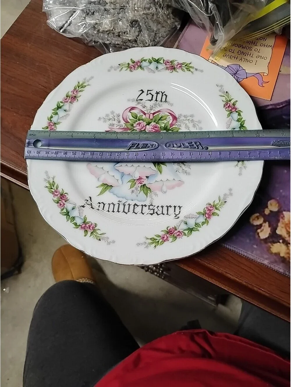 25th Anniversary Celebration Plate Norcrest Fine China B-331 Japan Platinum Trim
